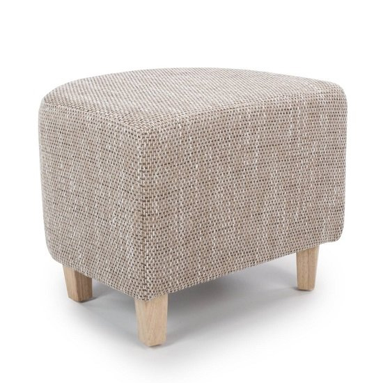 Pleven Tub Chair With Stool In Oatmeal Tweed Fabric_4