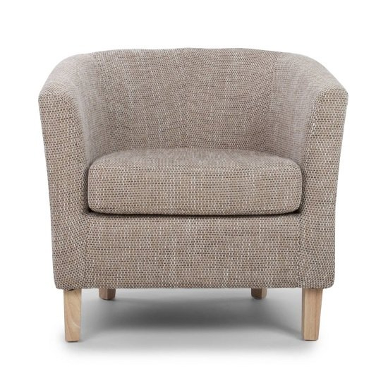 Pleven Tub Chair With Stool In Oatmeal Tweed Fabric_5