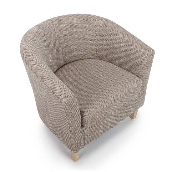 Pleven Tub Chair With Stool In Oatmeal Tweed Fabric_6