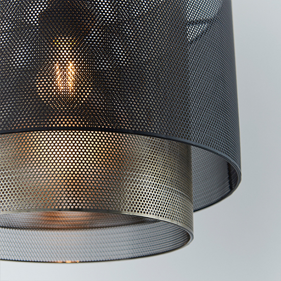 Plexus Small Pendant Light In Matt Black And Antique Brass