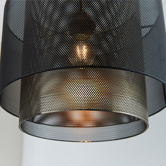 Plexus Small Pendant Light In Matt Black And Antique Brass