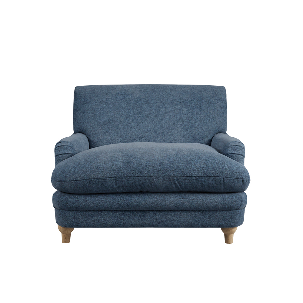 Plumpton Fabric Armchair In Denim Blue