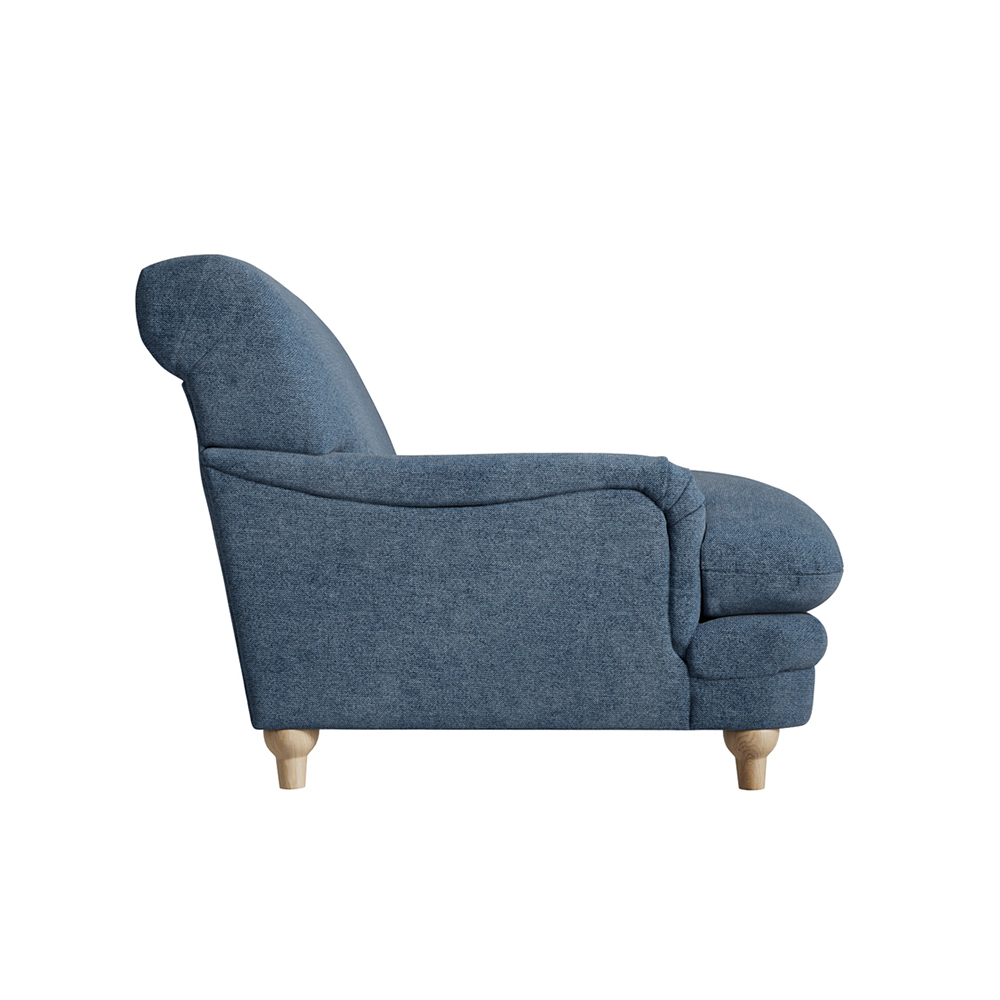 Plumpton Fabric Armchair In Denim Blue