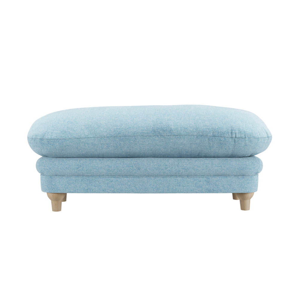 Plumpton Fabric Foot Stool In Duck Egg Blue