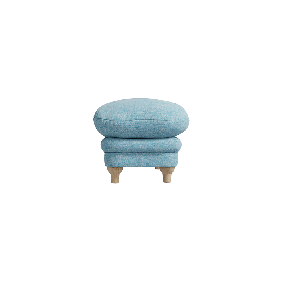 Plumpton Fabric Foot Stool In Duck Egg Blue
