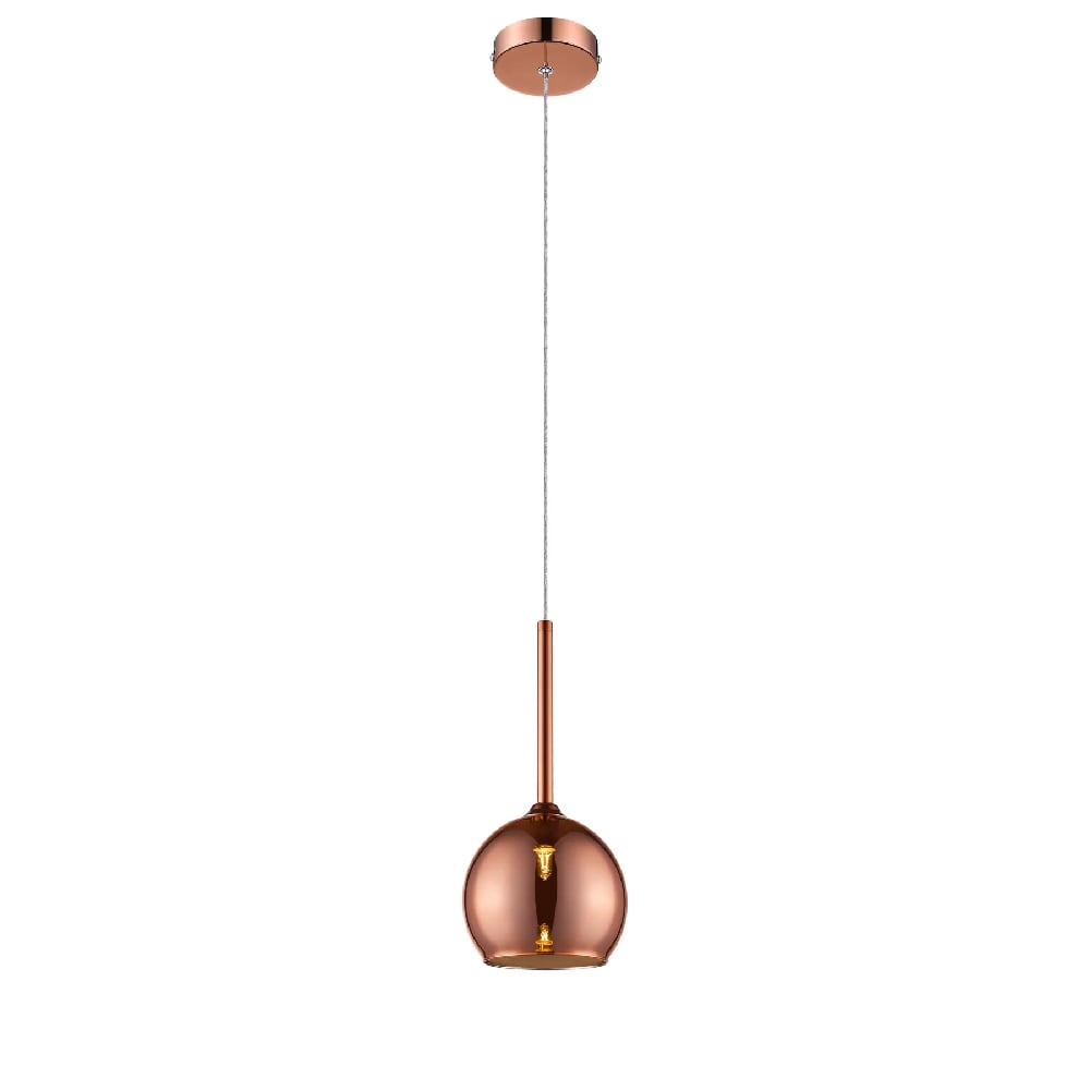 Read more about Plumstead glass shade pendant light in copper
