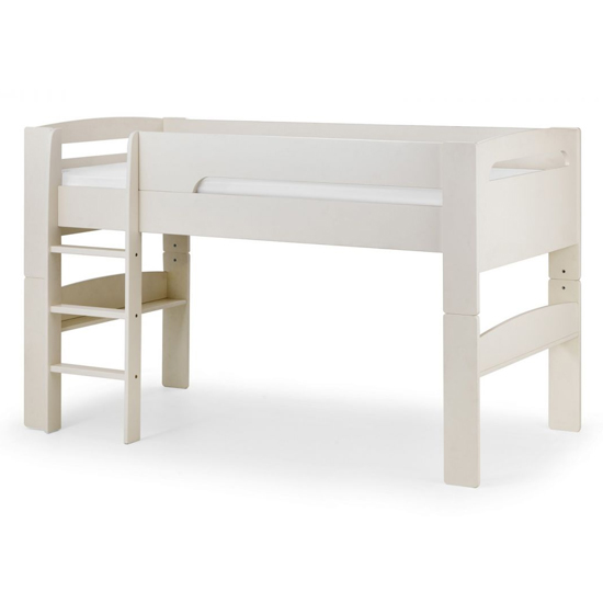 Paris Midsleeper Wooden Bunk Bed In Stone White