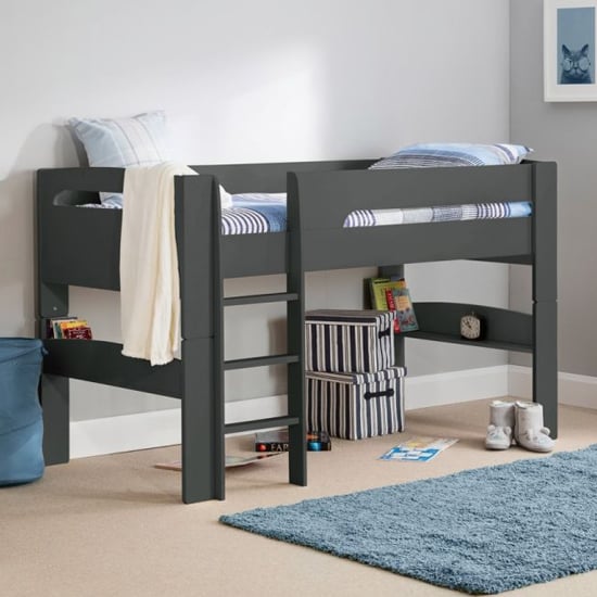 Read more about Paniz wooden midsleeper bunk bed in anthracite