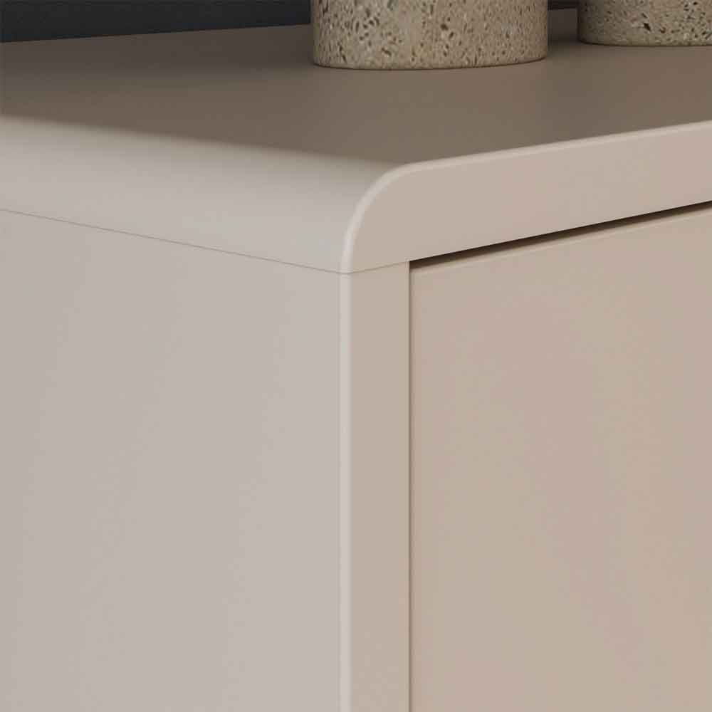 Plyna Tall Wooden Display Cabinet with 2 Doors in Sand