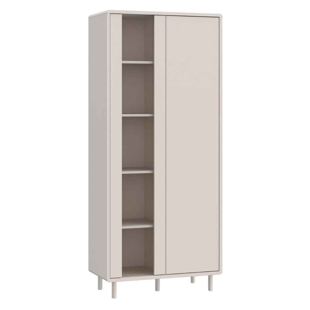 Plyna Tall Wooden Display Cabinet with 2 Doors in Sand