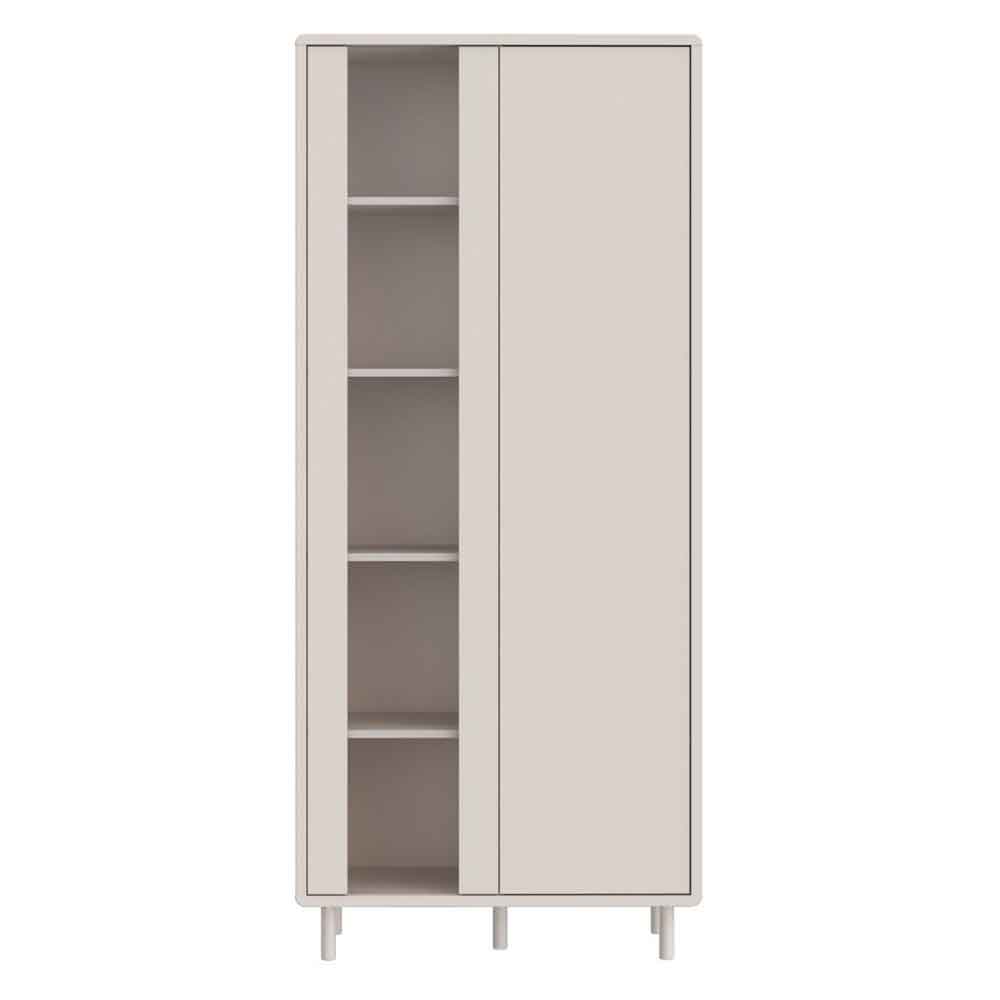 Plyna Tall Wooden Display Cabinet with 2 Doors in Sand
