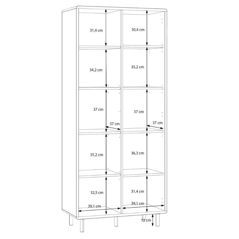 Plyna Tall Wooden Display Cabinet with 2 Doors in Sand