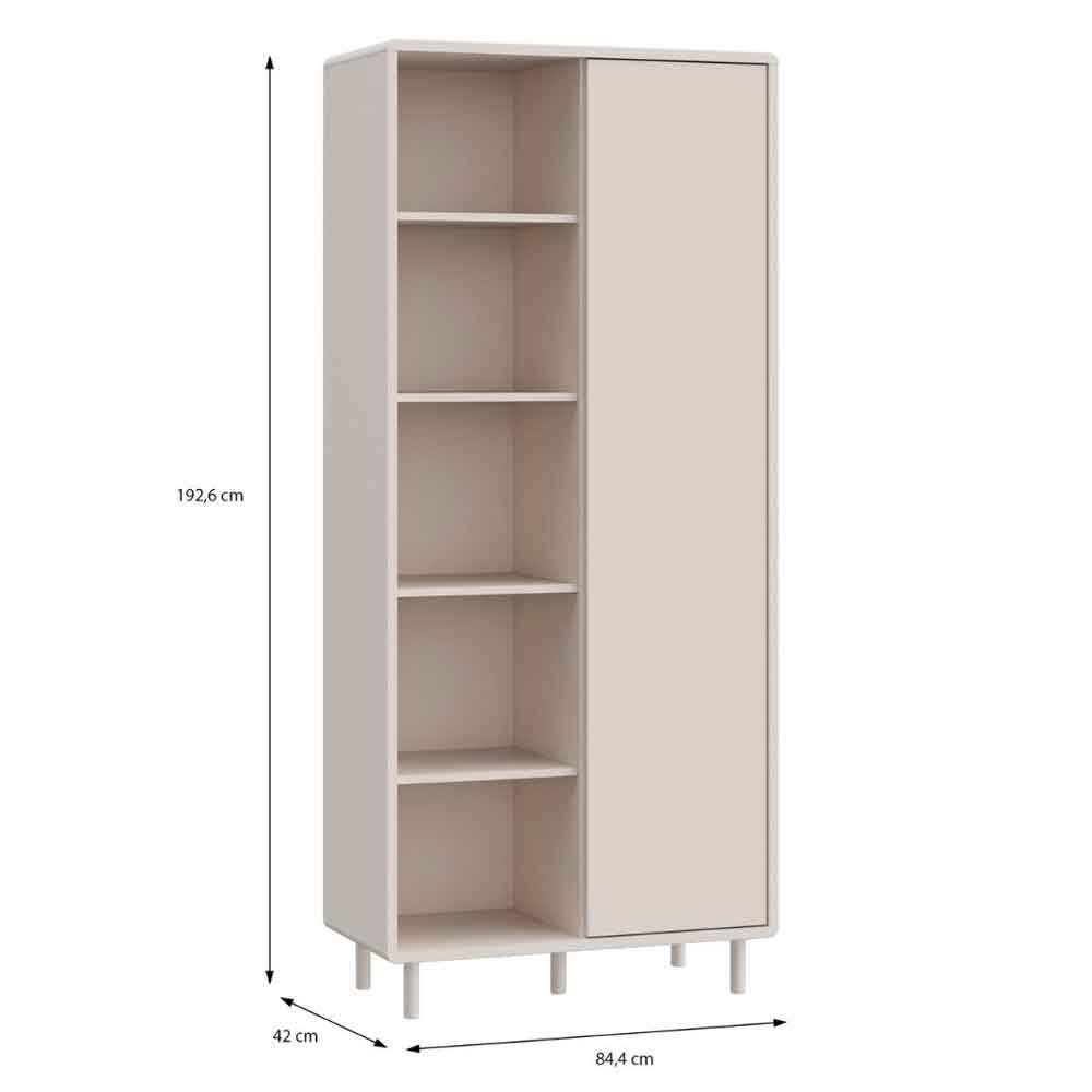 Plyna Tall Wooden Display Cabinet with 1 Doors in Sand