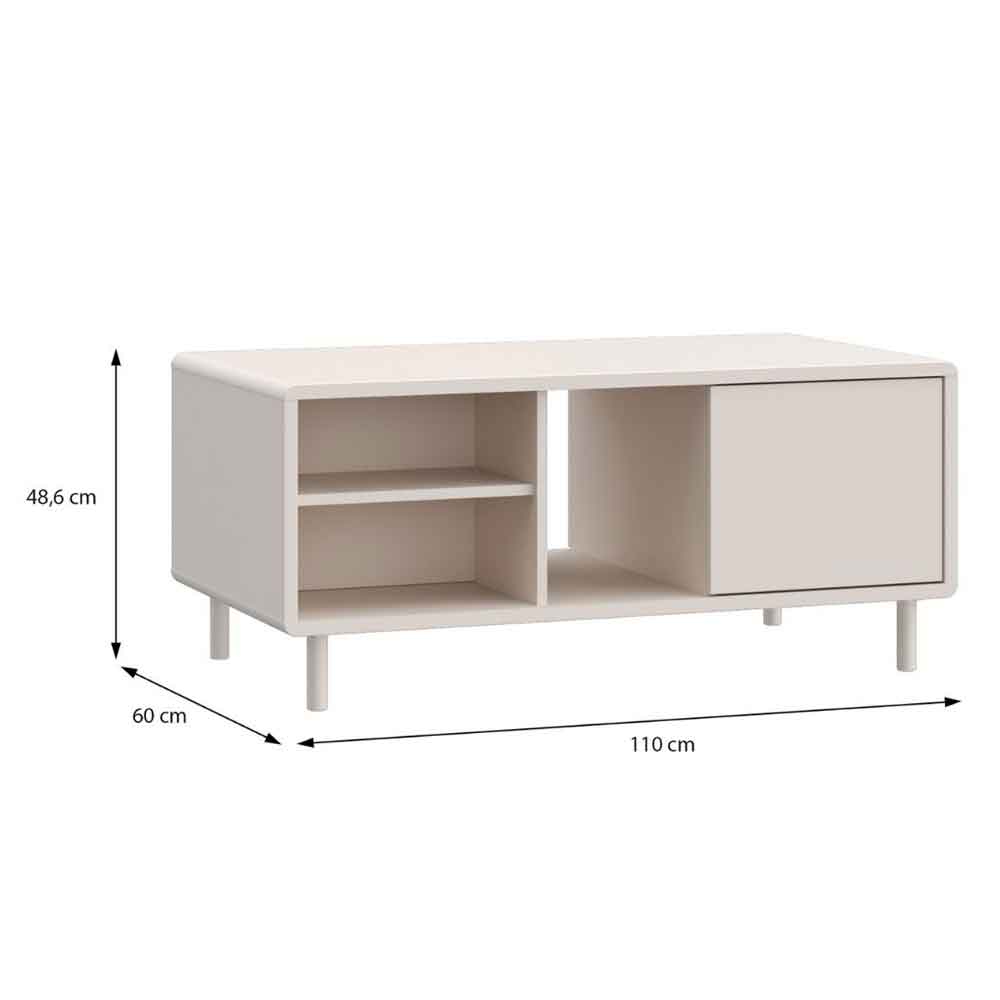 Plyna Wooden Coffee Table with 1 Door in Sand