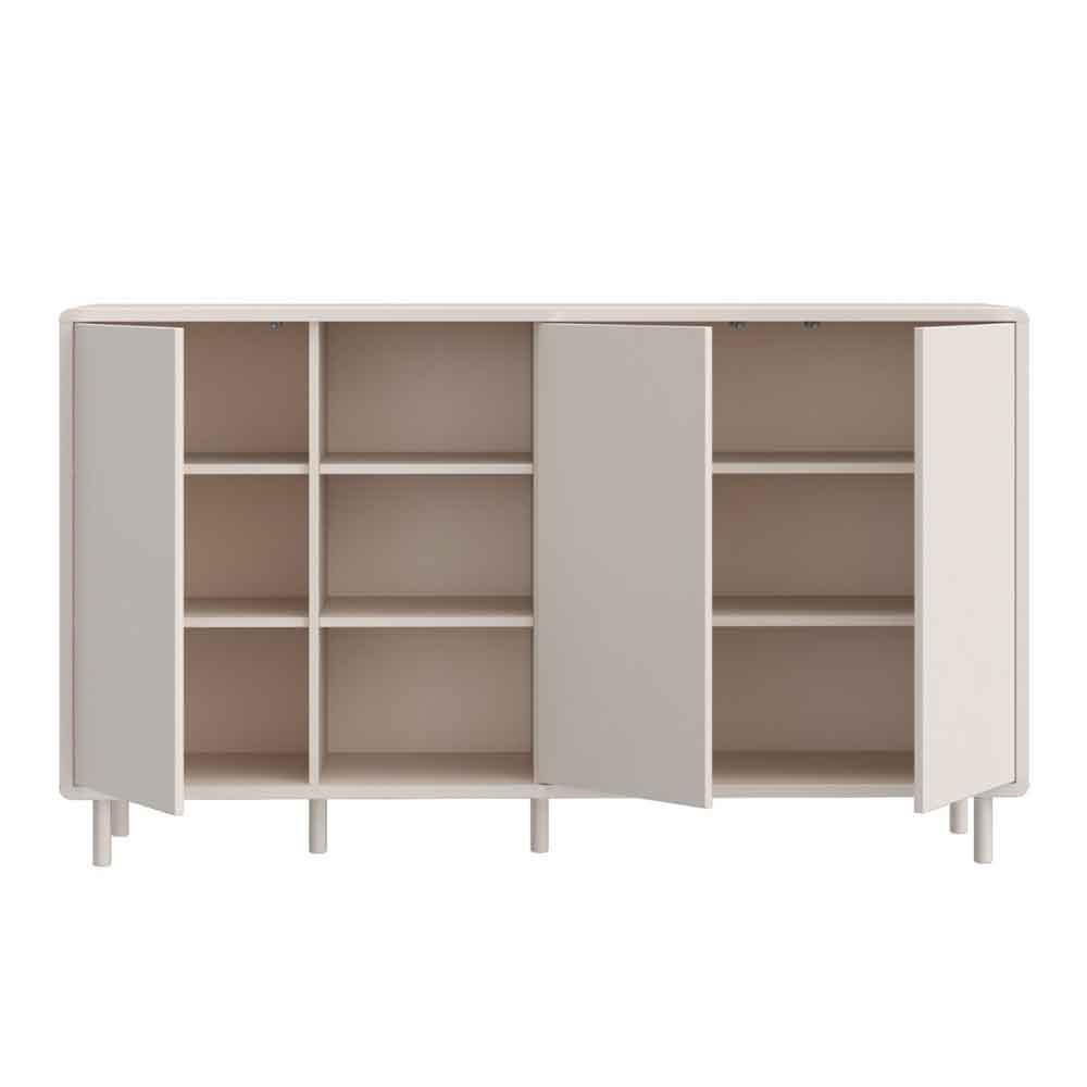 Plyna Wooden Sideboard with 3 Doors in Sand