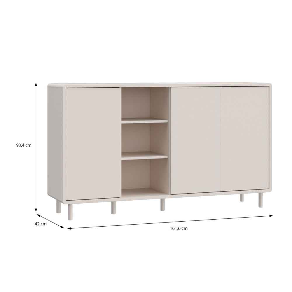 Plyna Wooden Sideboard with 3 Doors in Sand