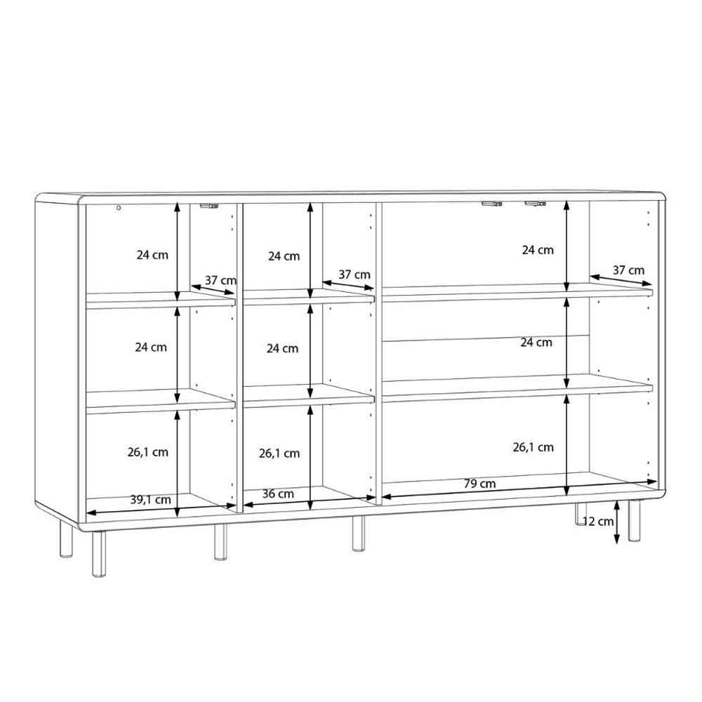 Plyna Wooden Sideboard with 3 Doors in Sand