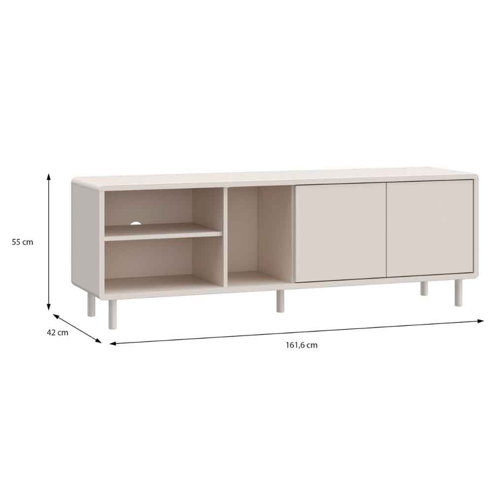 Plyna Wooden TV Stand with 2 Doors in Sand
