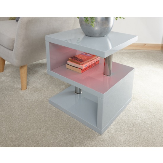 grey high gloss lamp table