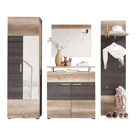 Polah Wooden Hallway Furniture Set 1 In Monument Oak_3