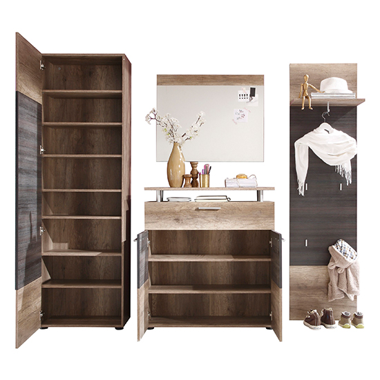 Polah Wooden Hallway Furniture Set 1 In Monument Oak_4
