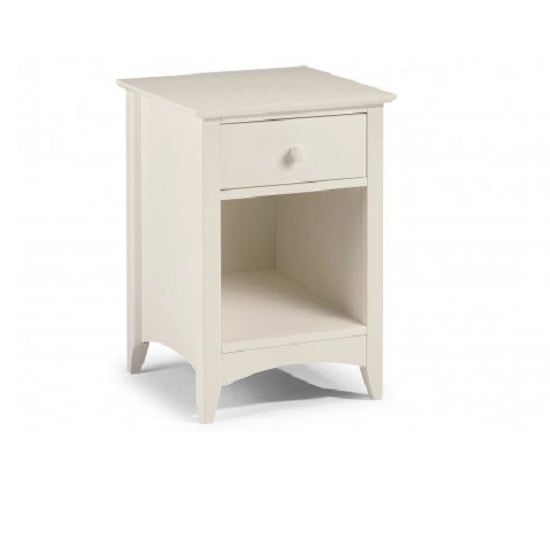 Photo of Caelia bedside cabinet in stone white with 1 drawer