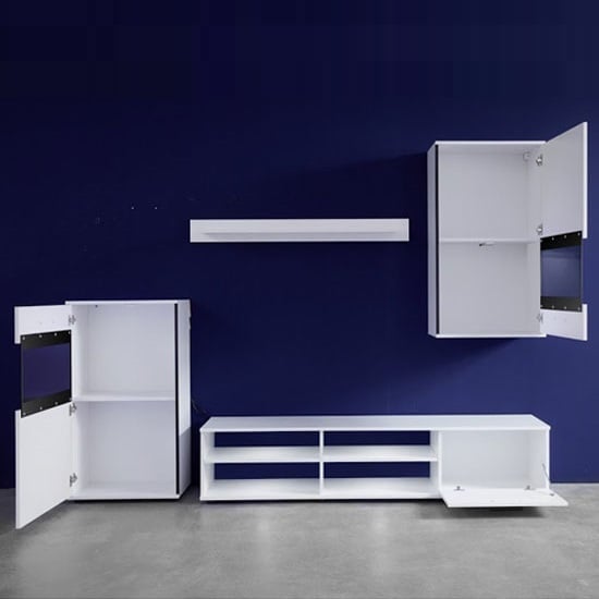 Polar Living Room Furniture Set In White With LED Lighting_3