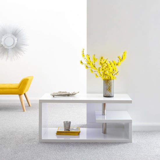 Powick Coffee Table In White High Gloss With LED Lighting_2