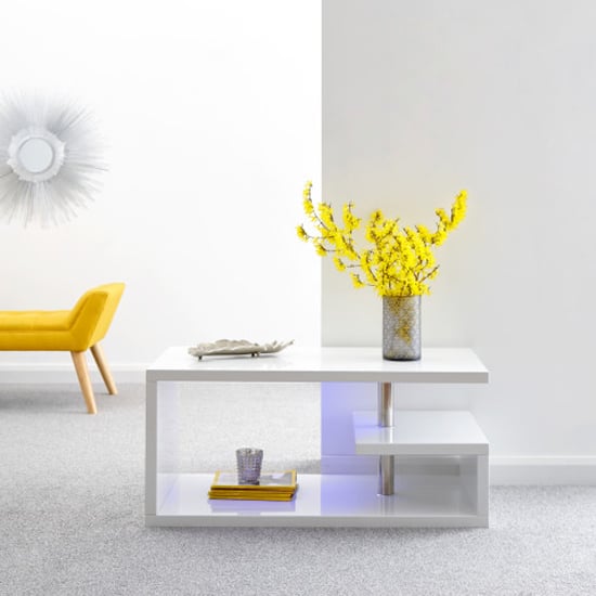 Powick Coffee Table In White High Gloss With LED Lighting_1