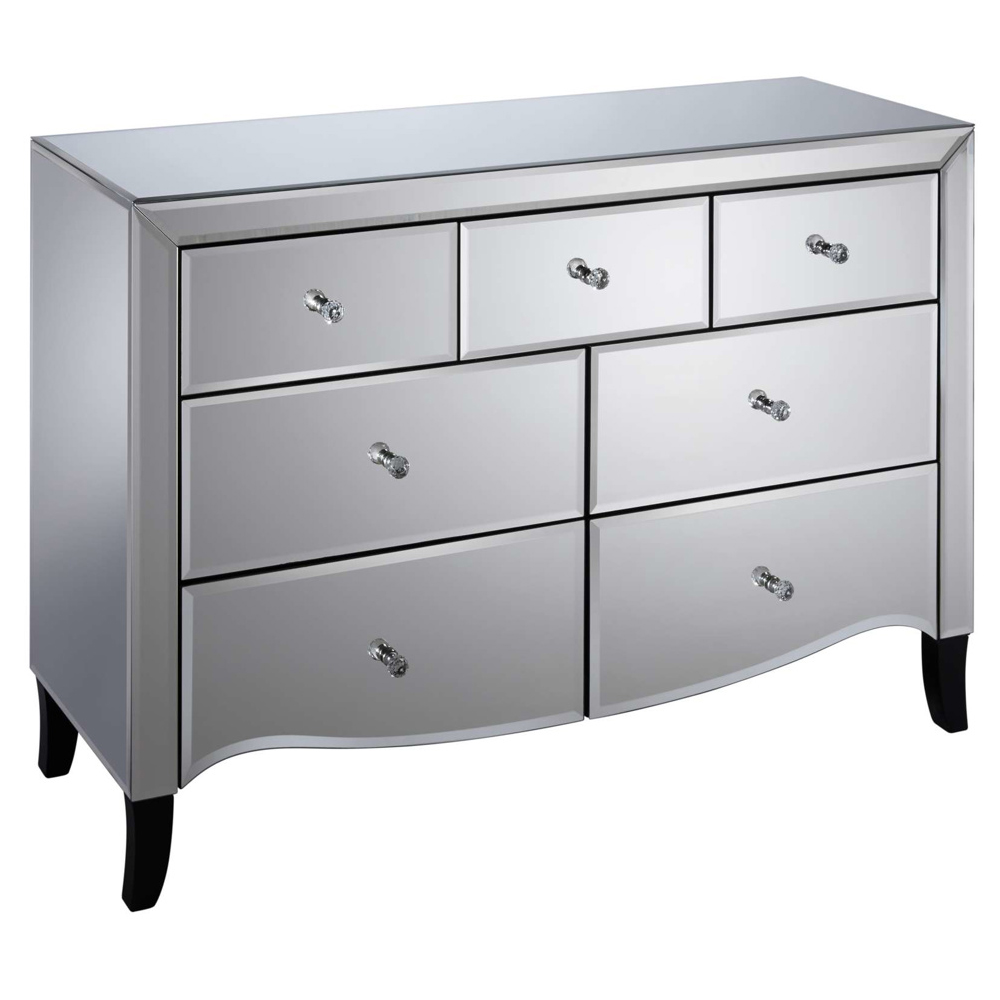 Polearm Mirrored Chest Of 7 Drawers In Silver