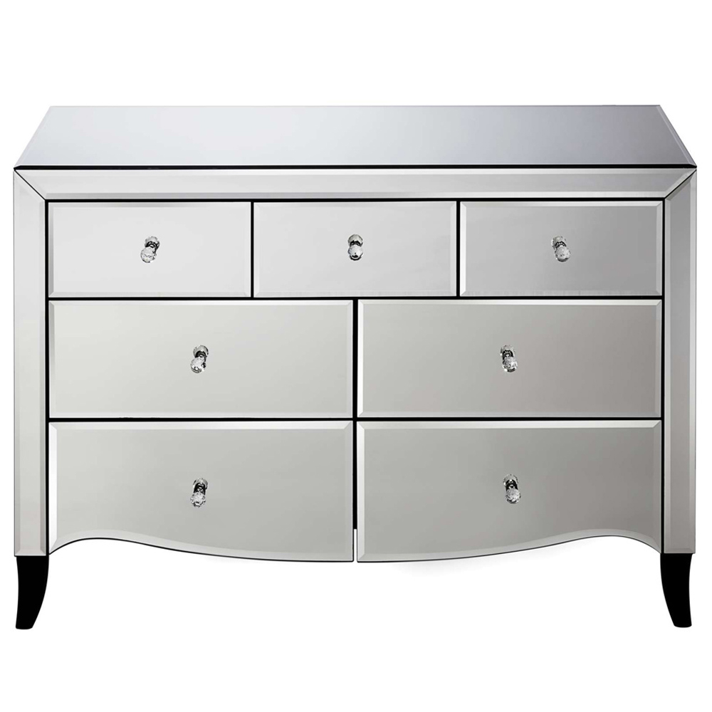 Polearm Mirrored Chest Of 7 Drawers In Silver
