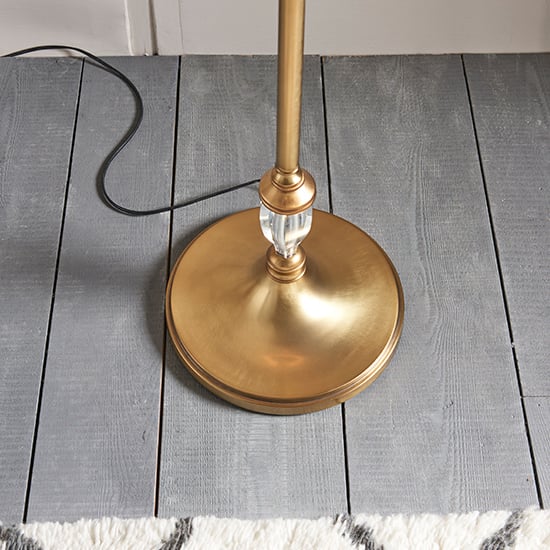 Polina Floor Lamp In Antique Brass With Beige Shade_3