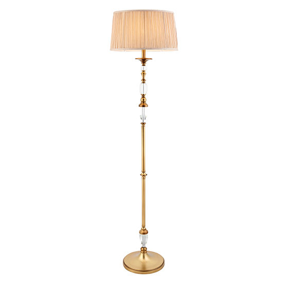 Polina Floor Lamp In Antique Brass With Beige Shade_4