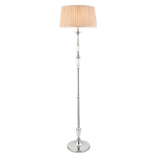 Polina Floor Lamp In Polished Nickel With Beige Shade_4