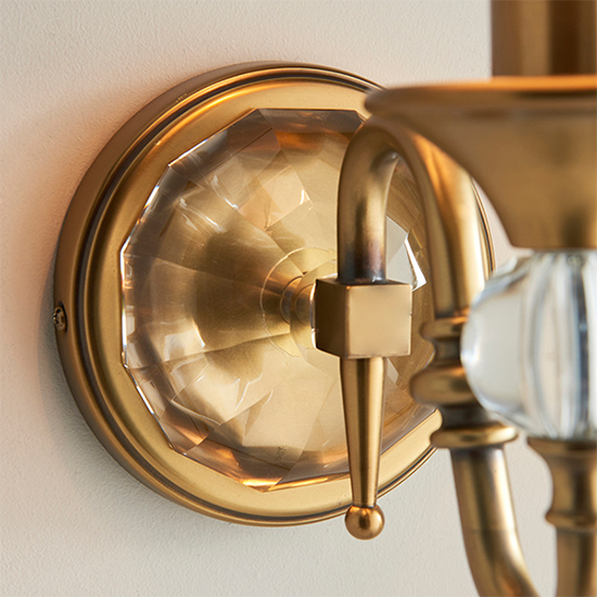 Polina Single Wall Light In Antique Brass With Beige Shade_3