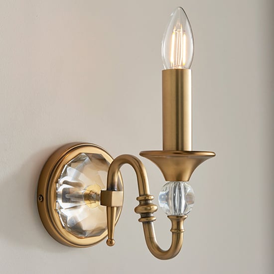 Photo of Polina single wall light in antique brass