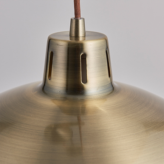 Polka Rise And Fall Led Ceiling Pendant Light In Antique Brass