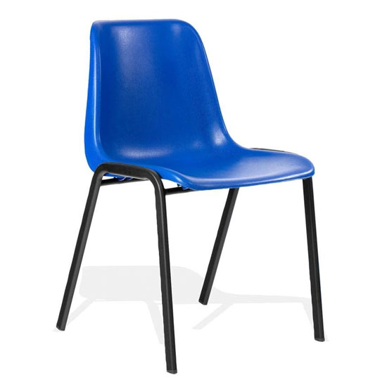 Product photograph of Polly Stacking Office Visitor Chair In Blue from Furniture in Fashion