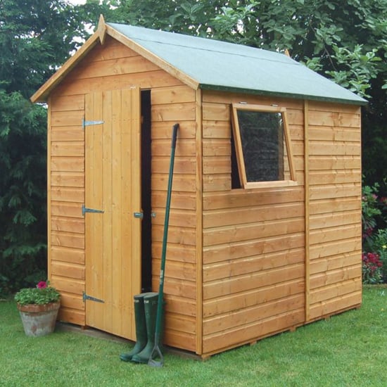 Product photograph of Polmont Wooden 7x5 Garden Shed In Dipped Honey Brown from Furniture in Fashion