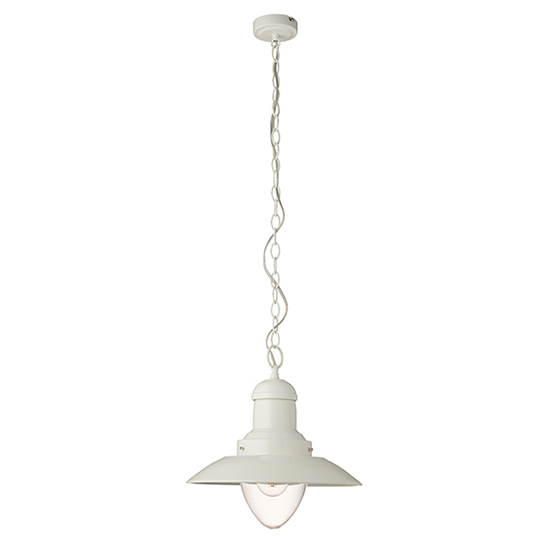 Photo of Polperro clear glass ceiling pendant light in cream gloss