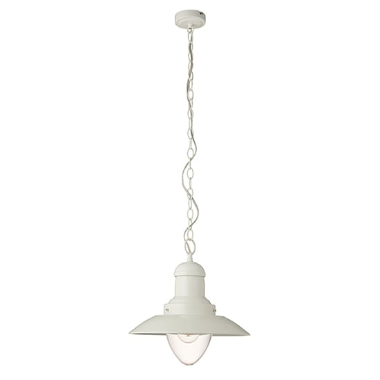 Read more about Polperro clear glass ceiling pendant light in cream gloss