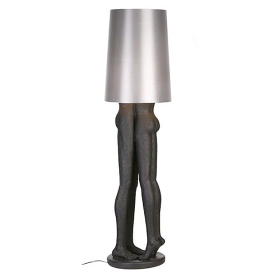 Read more about Polyp kissing couple table lamp in silver and black