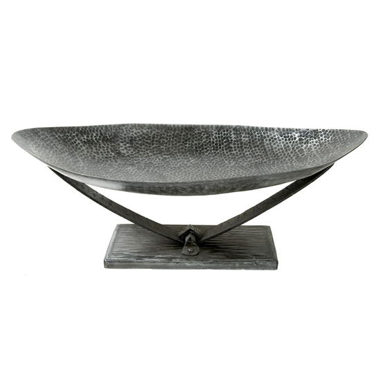 Pomona Iron Oval Decorative Bowl In Antique Black Furniture in Fashion