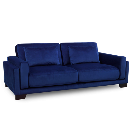 Pompano Fabric 3 Seater Sofa In Blue