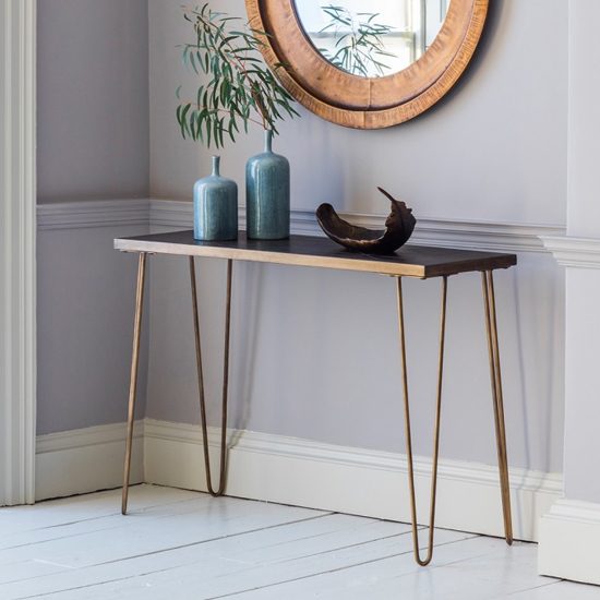 Pompeii Console Table In Bronze With Metal Base Furniture Fashion Pompeii Console Table In Bronze With