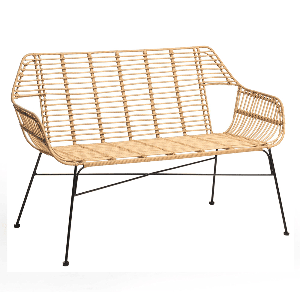 Ponoka Rattan Outdoor Seating Bench In Natural