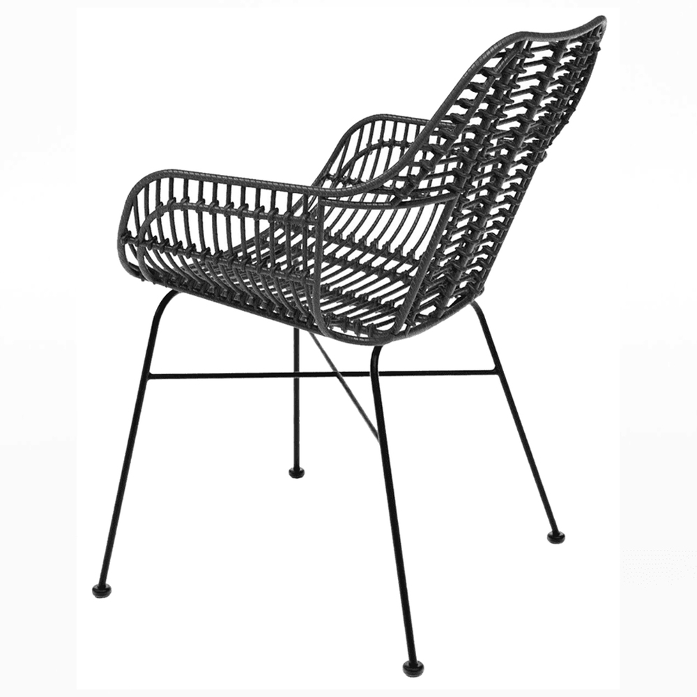Ponoka Rattan Outdoor Stacking Armchair In Black