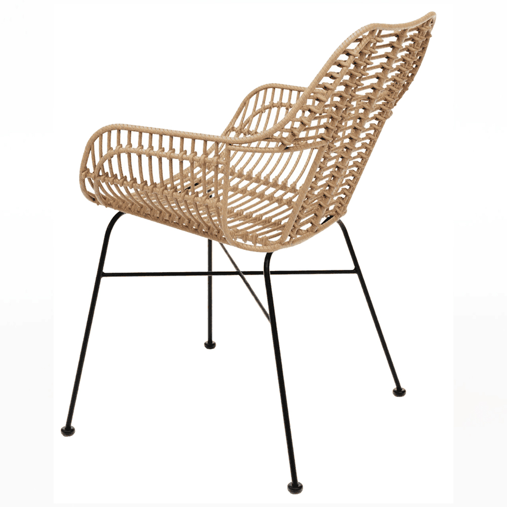 Ponoka Rattan Outdoor Stacking Armchair In Natural