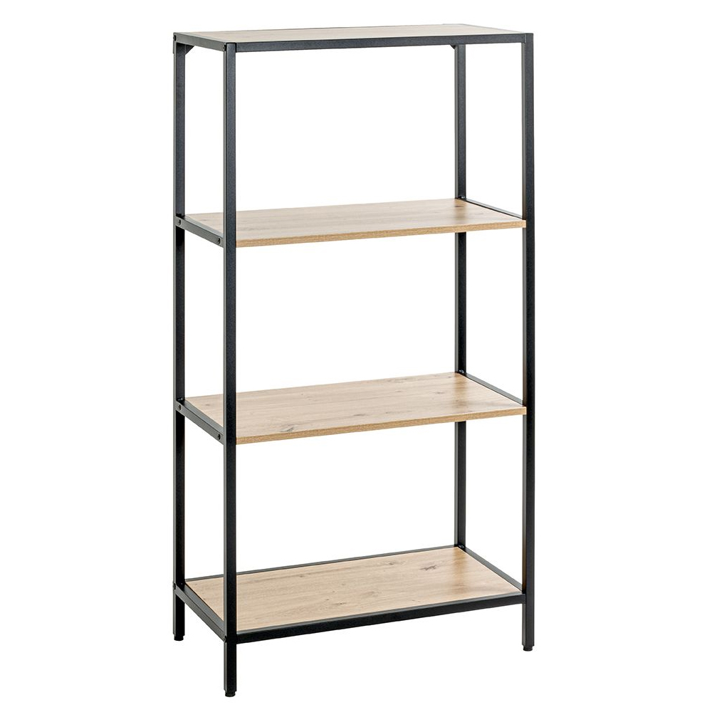 Pontiac Wooden Bookcase With 3 Shelves In Oak And Black