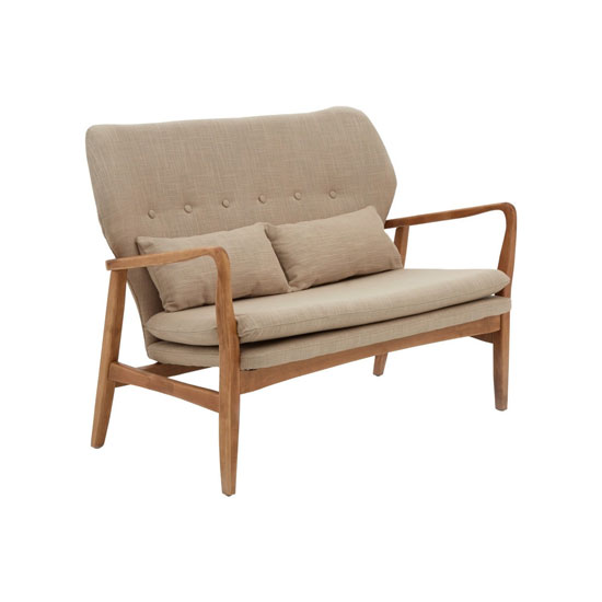 Porrima 2 Seater Sofa In Beige With Natural Wood Frame_2